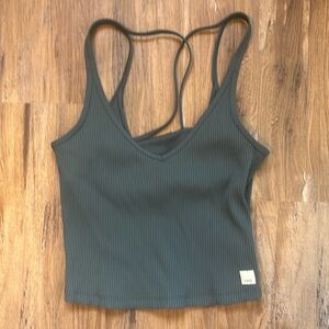 Vuori Rib Crop tank stone size small